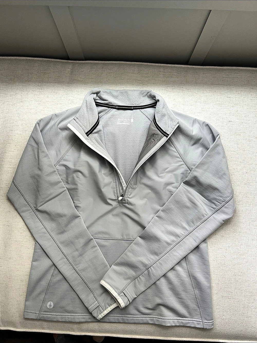 Smartwool Women's Active Fleece Wind 1/2 Zip Gray Medium